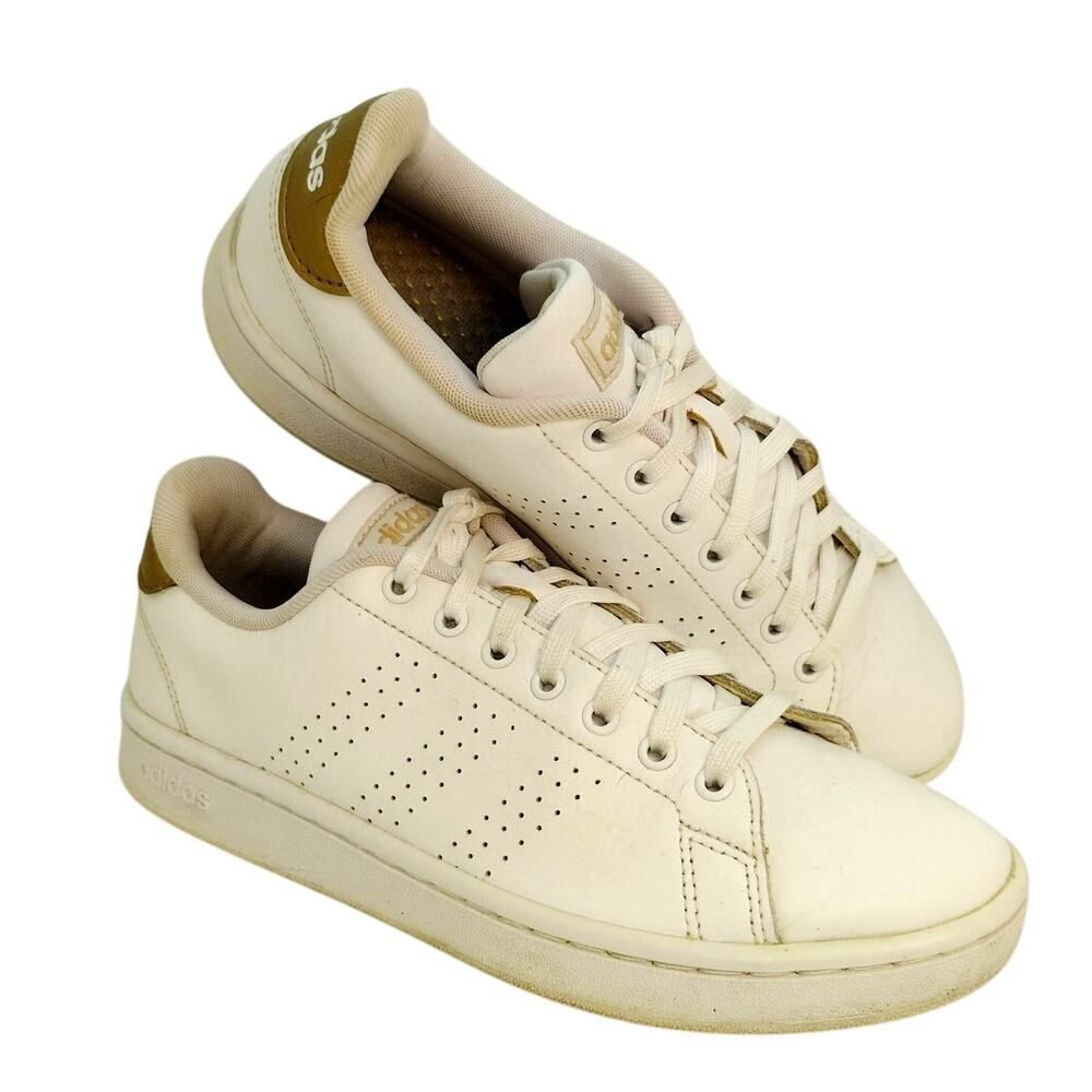 Adidas Advantage Women's White Leather Sneakers - Size 8